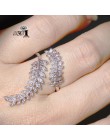 YaYI biżuteria księżniczka Cut 3.6 CT biały cyrkon kolor srebrny obrączki ślubne serce regulowane pierścionki Party pierścionki 