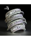 YaYI biżuteria moda księżniczka Cut 6.4 CT biały cyrkon kolor srebrny obrączki obrączki