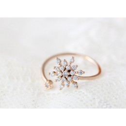 Todorova biały CZ kryształowy płatek śniegu palec pierścień regulowany otwarcie pierścionki dla kobiet ślub zaręczyny prezent na