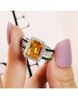 925 Sterling srebrne wesele zestaw pierścieni 3 w 1 band pierścień dla kobiet zaręczyny biżuteria dla nowożeńców palec moonso R1