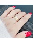DOTIFI stal nierdzewna 316L stalowe pierścienie dla kobiet ukośne cyrkon zaręczyny obrączka biżuteria