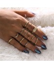 VAGZEB nowe mody złoty kolor Knuckle zestaw pierścieni dla kobiet w stylu Vintage urok palec serdeczny kobiet Party biżuteria pr