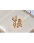 New Arrival srebrne kolorowe motyle Resizable pierścionki z AAAAA cyrkon Bling kamień kobiety moda PartyJewelry najlepszy prezen
