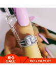 925 Sterling srebrne wesele zestaw pierścieni 3 w 1 band pierścień dla kobiet zaręczyny biżuteria dla nowożeńców palec moonso R4