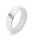 6mm pierścienie ceramiczne kobiety klasyczne czarne białe pierścienie gładki komfort indie kamień kryształ biżuteria moda ślub p