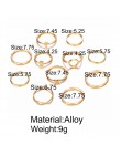 17KM okrągły krzyż z dziurką srebrne złote pierścienie zestaw dla kobiet Twist Leaves Moon Finger Rings 2020 Vintage damska biżu