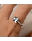 Kwadratowe cyrkonie Dainty obrączki dla kobiet panie CZ z kryształami i naturalnymi kamieniami obrączka Love Ring Party Gift Jew
