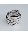 ANENJERY 2019 Fashion Design wysoki połysk wielowarstwowe Twist uzwojenie otwarcie Thai srebrny pierścień 925 srebro biżuteria S