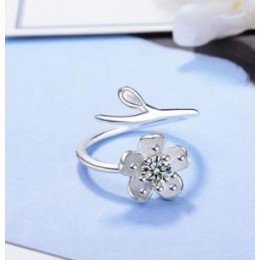 Luksusowe kobiece duże kryształowe CZ kamienny pierścień 925 srebrny śliczny fioletowy brzoskwiniowy kwiat ślub regulowane pierś