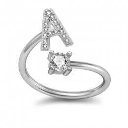 Nowe napisy pierścienie początkowy alfabet od A do Z kolor srebrny Z AAA CZ osobowość regulowane pierścienie biżuteria