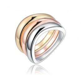 3 sztuk/zestaw różowe złoto srebro kolorowe pierścienie ze stali nierdzewnej pierścień dla kobiet ślub panny młodej zaręczyny An