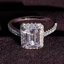 925 srebro obrączki zaręczynowe dla kobiet zestaw pierścieni band finger obietnica biżuteria niebieski bridal spersonalizowane R