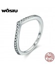 WOSTU 2019 Hot 100% 925 Sterling Silver Shimmering życzenie wieżowych Ring Finger dla kobiet moda oryginalna biżuteria prezent X