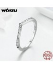 WOSTU 2019 Hot 100% 925 Sterling Silver Shimmering życzenie wieżowych Ring Finger dla kobiet moda oryginalna biżuteria prezent X