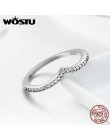 WOSTU 2019 Hot 100% 925 Sterling Silver Shimmering życzenie wieżowych Ring Finger dla kobiet moda oryginalna biżuteria prezent X