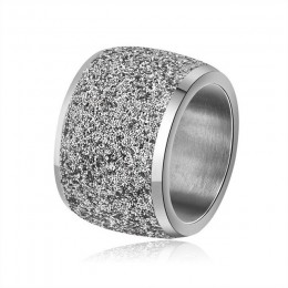 Effie Queen srebrny/różowe złoto kolor stal nierdzewna stalowe pierścienie 16mm lukier powierzchnia duża obrączka Party Ring dla
