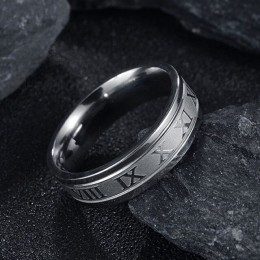 ELSEMODE 8 mm obrączka ślubna ze stali nierdzewnej 316L pierścień cyfry rzymskie złoty czarny fajne pierścienie Punk dla kobiet 