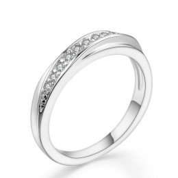 Double Fair unikalne cyrkonia ślub/obrączki dla kobiet biały/różowe złoto kolor kobiet pierścień klasyczna biżuteria DFR314