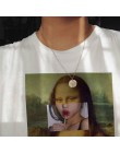 Mona Lisa cartoon zabawny modny nadruk T-shirt parodia osobowość moda Harajuku lato dorywczo luźna estetyka odzież damska