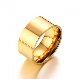 YiKLN prosta konstrukcja 10mm szerokości gładkie pierścienie ze stali nierdzewnej Trendy różowe złoto/srebro/złote imprezowe pie