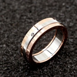 Klasyczny Design obrotowy kalendarz i data pierścień tytanowa stal wysokiej jakości róża środkowy kolor srebrny markowy pierścio