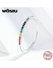 WOSTU gorąca sprzedaż autentyczne 925 Sterling Silver kolorowa cyrkonia pierścień dla kobiet prezent oznacza Coloful życie i pok