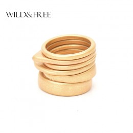 Dzikie i darmowe popularne 6 sztuk Vintage złoty zestaw pierścieni dla kobiet moda geometryczne zwykły Knuckle pierścień wieżowy