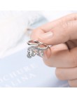 ANENJERY koreański mody wiszące cyrkon Tassel 925 Sterling Silver Rings dla kobiet regulowany biżuteria na palce S-R461