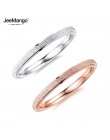 JeeMango kolczyki classic rose złoty pierścionek zaręczynowy dla kobiet 2mm szerokość peeling ze stali nierdzewnej Party Finger 