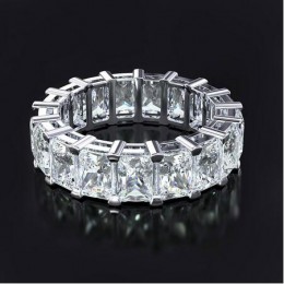 Luksusowa wieczność pierścień przyrzeczenia 925 srebro księżniczka cut AAAA cz Party obrączka dla kobiet biżuteria dla nowożeńcó
