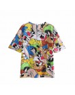 NSZ kobiety Cartoon nadruk anime T koszula z krótkim rękawem T-Shirt letnia koszulka koszule oversized bawełna Vogue Top Lion St