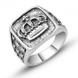 Nowa moda Hip Hop korona pierścienie dla kobiet i mężczyzn para akcesoria Punk Rock sygnet pierścień ze srebra próby biżuteria w