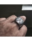 EYHIMD okultystyczny Sigil ze stali nierdzewnej z Baphomet pierścień gotycki czarownica kościół szatana pierścionki z krzyżykiem