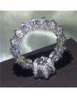 Choucong Vintage Flower obietnica Ring Finger 925 srebro AAAAA cz obrączka obrączki dla kobiet Party biżuteria