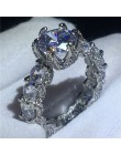 Choucong Vintage Flower obietnica Ring Finger 925 srebro AAAAA cz obrączka obrączki dla kobiet Party biżuteria