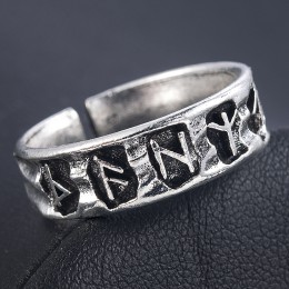 Moda punk Style Antique Retro biżuteria męska Viking pierścień kobieta czarny Amulet Vintage Norse Rune pierścienie dla kobiet m