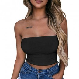 2020 nowych kobiet seksowna krótka koszulka na co dzień kamizelka lato solidna bez rękawów rura bez rękawów Cami Retro off-ramię