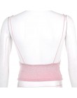 Sweetown różowy Tank Top Activewear Backless Sexy Bralette krótkie bluzki Off Shoulder stanik odzież Fitness lato 2020 czarny