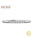 ROXI Micro Pave CZ cyrkon Crstal pierścienie dla kobiet zwięzłe klasyczne Wedding Band delikatny cienki pierścionek zaręczynowy 