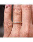 ROXI Micro Pave CZ cyrkon Crstal pierścienie dla kobiet zwięzłe klasyczne Wedding Band delikatny cienki pierścionek zaręczynowy 