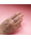 Trustdavis oryginalna 925 Sterling Silver olśniewający czarny różowy pierścionki z cyrkonią rozmiar 5 6 7 8 wspaniałe dla kobiet