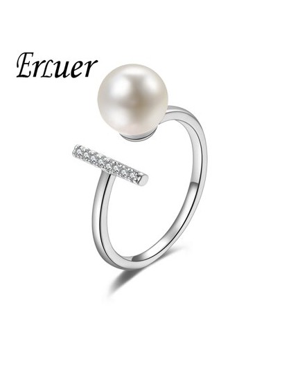 ERLUER moda proste regulowany imitacja pearl rings dla kobiet miedzi obrączka przyjaźń walentynki prezent Drop shipping