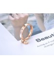 Lokaer modny Design różowe złoto CZ kryształ Rhinestone Titanium stalowa biała muszla obrączki dla kobiet prezenty zaręczynowe R