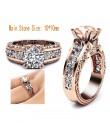 HUITAN luksusowy kwiat pierścień dla kobiet z 10mm okrągły cięta sześcienna cyrkonia romantyczny ślub obrączki biżuteria 5-12 r