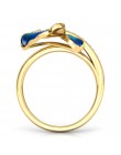 FDLK wspaniały motyl projekt pierścień kryształ pierścień emaliowany obrączki małżeństwo pierścienie dla kobiet