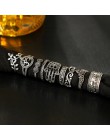 Docona Boho słoń kwiat Midi Finger zestaw pierścieni dla kobiet Punk drążą Sliver Knuckle pierścionki biżuteria prezent 9 sztuk/