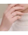 Nowy modny styl 925 Sterling srebrny geometryczny pierścień dla kobiet regulowany rozmiar obrączki dziewczyny prezenty Party biż
