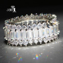 YaYI biżuteria księżniczka Cut 5.9 CT Multi cyrkon kolor srebrny obrączki obrączki ślubne dziewczyny Party pierścionki prezenty