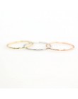Double Fair 2019 minimalne cyrkonią pierścienie dla kobiet prezent 3 kolor 1mm w pełni z okrągłych cienkie, modne biżuteria pier
