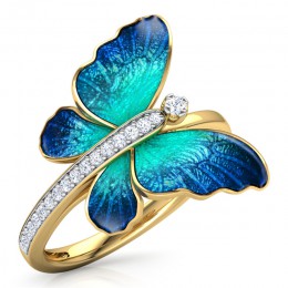 FDLK wspaniały motyl projekt pierścień kryształ pierścień emaliowany obrączki małżeństwo pierścienie dla kobiet